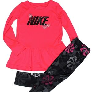 NIKE TD Girl DRI-FIT 2 Piece Set Pink Black
